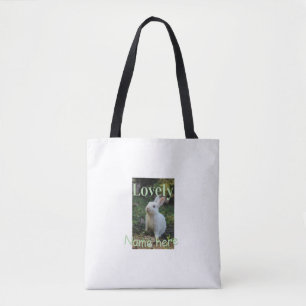 Süßer Hase Kaninchen Haustier Foto Name grün Paste Tasche