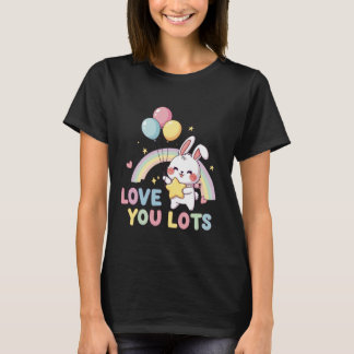 Süßer Hase liebt dich sehr | Kawaii-Kaninchen mit  T-Shirt