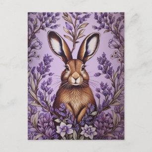 Süßer Hase mit Lavendel, inspiriert von William Mo Postkarte