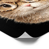 Süßer Hase mit Leopardenglas-Bogen-Osterhase Poster (Ecke)