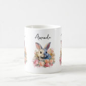 Süßer Hase mit Rosenkranz Kaffeetasse (Mittel)