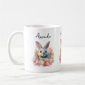Süßer Hase mit Rosenkranz Kaffeetasse (Links)