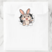 Süßer Hase zerissenes Papier Aufkleber (Tasche)