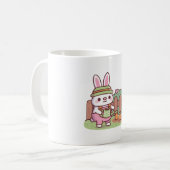 Süßer Hasen-Gärtner bewässert Karotten Kaffeetasse (Vorderseite Links)