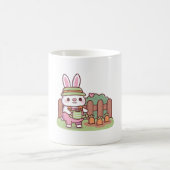 Süßer Hasen-Gärtner bewässert Karotten Kaffeetasse (Mittel)