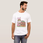 Süßer Hasen-Gärtner bewässert Karotten T-Shirt (Vorne ganz)