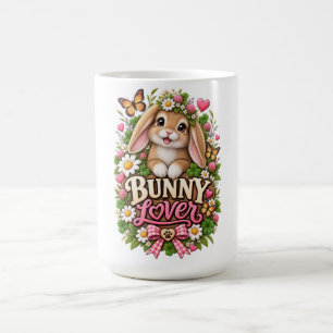 Süßer Hasenliebhaber Floral Cottage Garten Kaninch Kaffeetasse