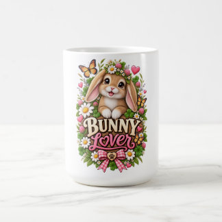 Süßer Hasenliebhaber Floral Cottage Garten Kaninch Kaffeetasse
