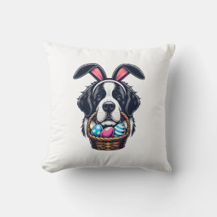 Süßer Hasenohren-Sankt-Bernhard-Hund-Oster-Ei-Besi Kissen