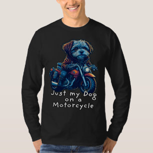 Süßer Havanese fährt auf einem Motorrad Weihnacht T-Shirt