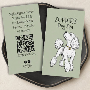 Süßer Hellgrüner Hundetagespflege-Spa-QR-Code Visitenkarte
