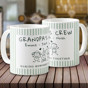 Süßer Hellgrüner Streifen-Opa-Crew-Personalized Na Kaffeetasse