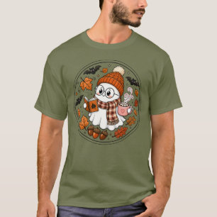 Süßer Herbst-Halloween-Geist mit heißer Schokolade T-Shirt