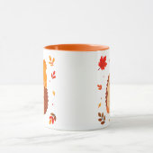 Süßer Herbst-Lächelnder-Igel-Wasserfarbe-Kaffee Tasse (Zentrum)