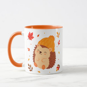 Süßer Herbst-Lächelnder-Igel-Wasserfarbe-Kaffee Tasse