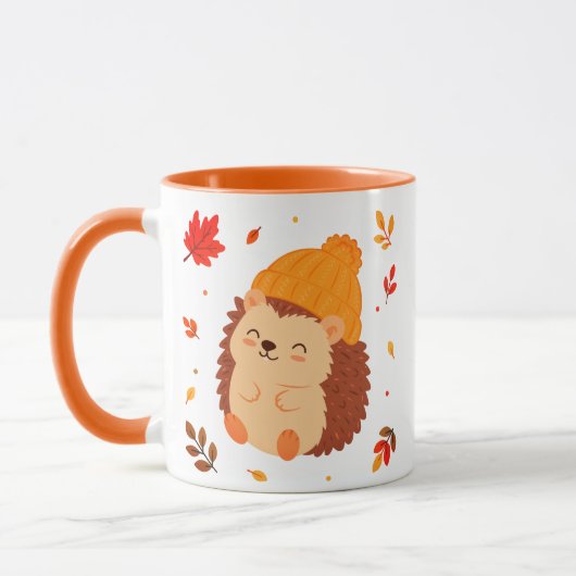 Süßer Herbst-Lächelnder-Igel-Wasserfarbe-Kaffee Tasse (Links)