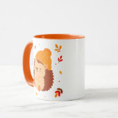 Süßer Herbst-Lächelnder-Igel-Wasserfarbe-Kaffee Tasse (Vorderseite Links)