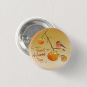 Süßer Herbst Orange Persimmon Frucht & Bird Button (Vorne & Hinten)