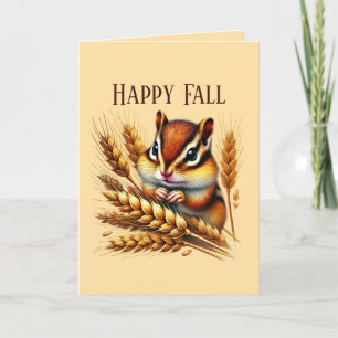 Süßer Herbst-Saison anpassbarer Chipmunk Karte