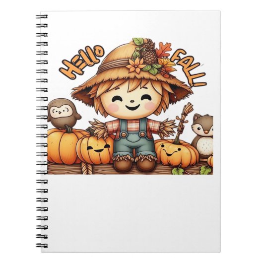 Süßer Herbst-Vogelscheuche mit Kürbissen Oversized Notizblock (Vorderseite)
