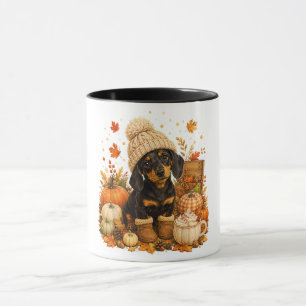 Süßer Herbst Wiener Hund Thanksgiving Tasse