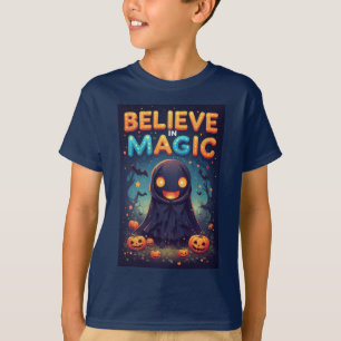 Süßer Herbstcharakter mit Kürbis-Halloween-Kostüm T-Shirt