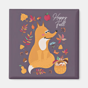 Süßer Herbstfuchs mit individuellem Text Magnet