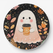 Süßer Herbstgeist mit Kürbis-Kaffee – Gemütlicher Pappteller (Vorderseite)