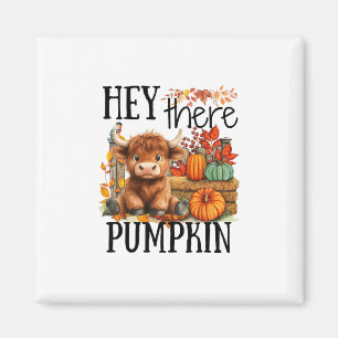 Süßer Herbstkuh Hallo Kürbis Herbst Thanksgiving Magnet