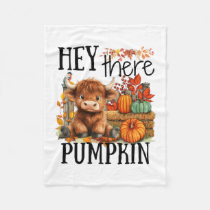 Süßer Herbstkuh Hey Kürbis Herbst Thanksgiving Fleecedecke