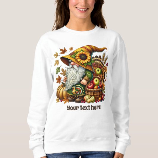 Süßer Herbstlicher Gnom mit Text Sweatshirt (Vorderseite)