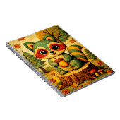 Süßer Herbstwaldwaschbär mit Eichel Notizblock (Rechte Seite)