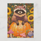 Süßer Herbstwaschbär Postkarte (Vorderseite)