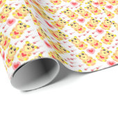 Süßer Herz Bär Nursery Muster Geschenkpapier (Rolleneckpunkt)