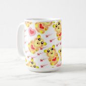 Süßer Herz Bär Nursery Muster Kaffeetasse (Vorderseite Links)