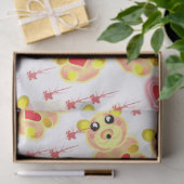 Süßer Herz Bär Nursery Muster Seidenpapier (Geschenk)