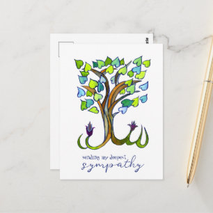 Süßer Herzbaum Beileidsbekundungen Mitgefühl Verlu Postkarte