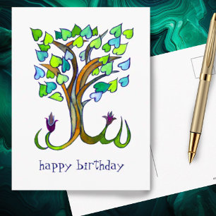 Süßer Herzbaum FROHEN GEBURTSTAG CUSTOM Postkarte