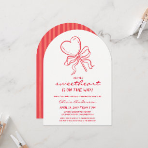 Süßer Herzstreifen-Lutscher-Baby-Party Einladung