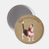 Süßer heulender Beagle personalisiert Magnet (Vorderseite/Rückseite)
