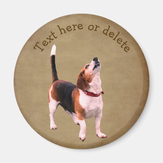 Süßer heulender Beagle personalisiert Magnet (Vorne)