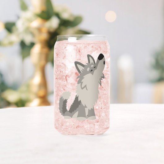 Süßer heulender Cartoon-Wolf Dosenglas (Insitu (Hochzeit))