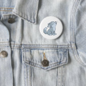 Süßer heulender Wolfswelpe Button (Beispiel)