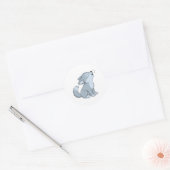 Süßer heulender Wolfswelpe Runder Aufkleber (Umschlag)
