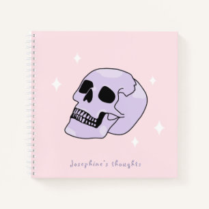 Süßer Hexen-Mystik-Totenkopf Rosa und Lila Name Notizblock