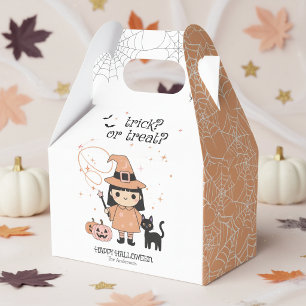 Süßer Hexen-Trick oder Treat Halloween Orange ID13 Geschenkschachtel