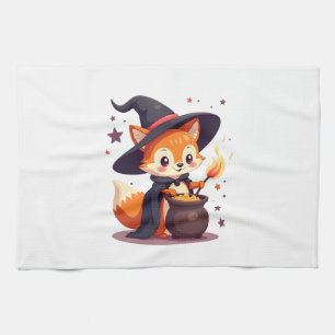 Süßer Hexenfuchs � Magisches Halloween-Tier-T-Shir Geschirrtuch
