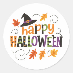 Süßer Hexenhut Frohe Halloween-Party Runder Aufkleber