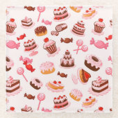 Süßer Hintergrund Glasuntersetzer (Vorderseite)