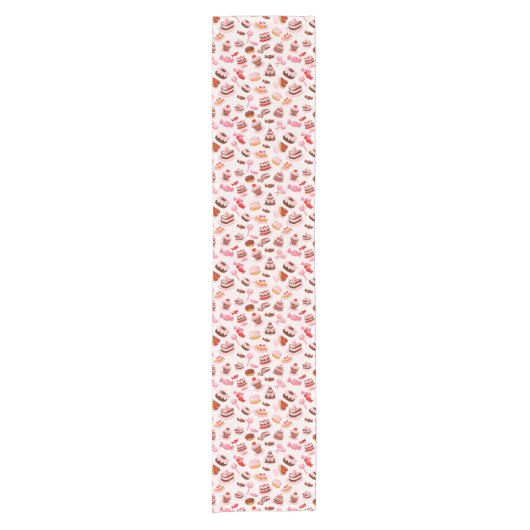 Süßer Hintergrund Kurzer Tischläufer (Vorderseite)